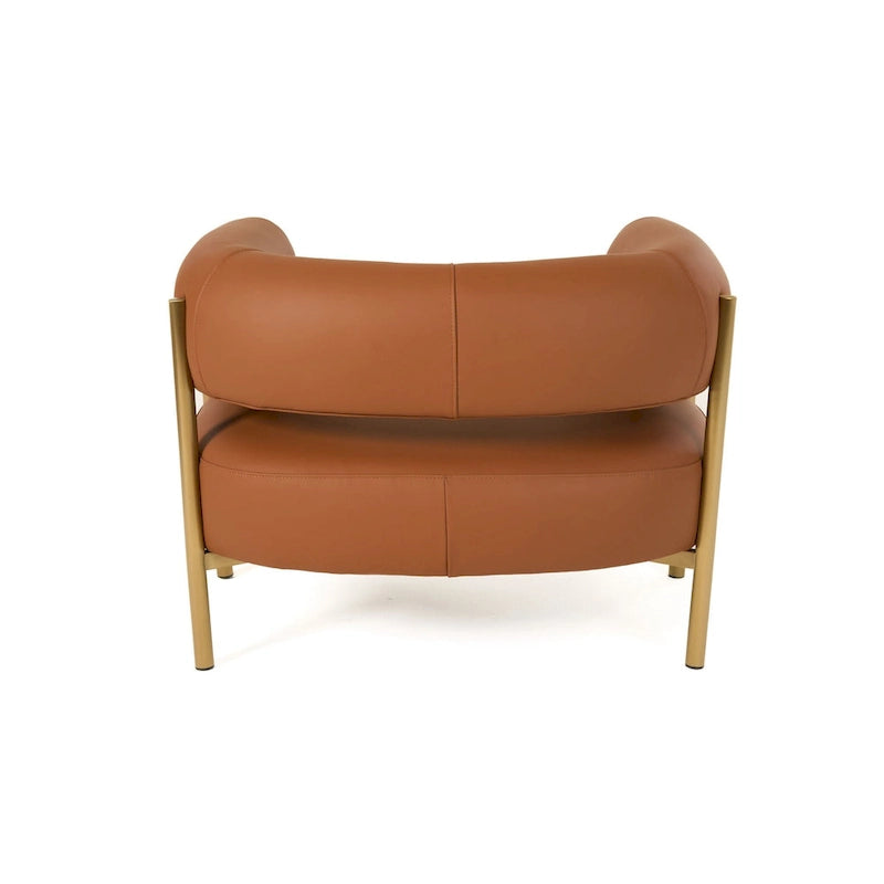 Fauteuil d'appoint moderne en cuir rouille