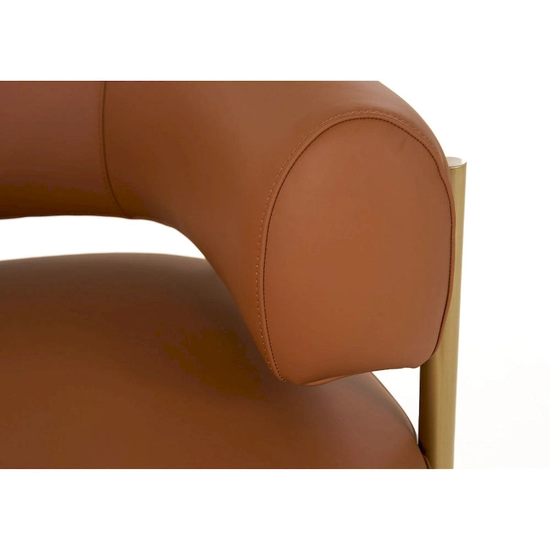 Fauteuil d'appoint moderne en cuir rouille