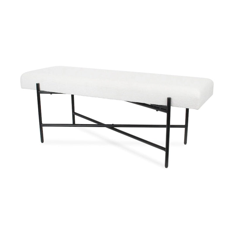 Modern White Cushion Top Entryway Bench
