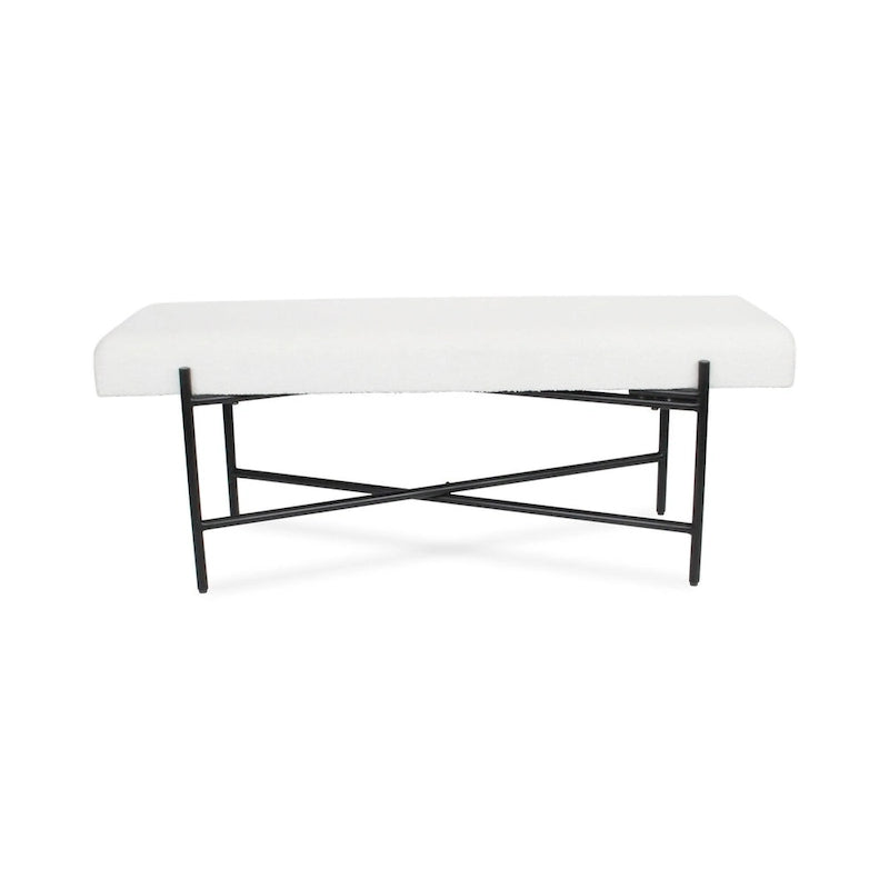 Modern White Cushion Top Entryway Bench