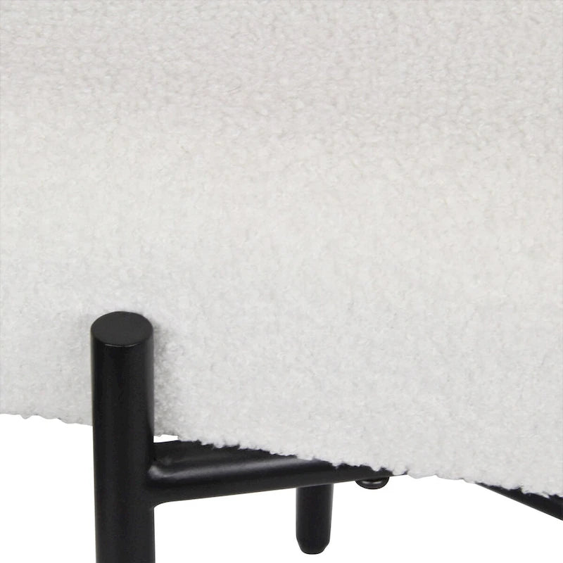 Banc d'entrée moderne blanc avec coussin sur le dessus