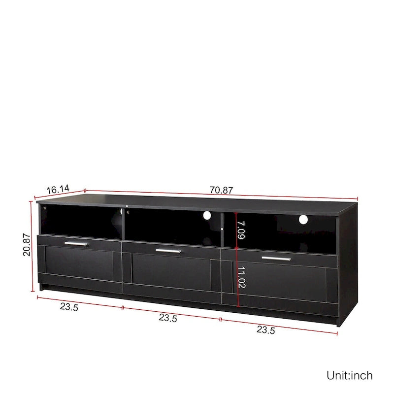 Modern Minimalist TV Cabinet 80 Inch TV Stand, Open Locker