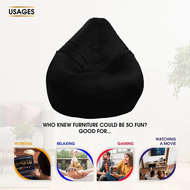 Housse de pouf en similicuir, rembourrage non inclus, idéale pour les enfants et les adolescents