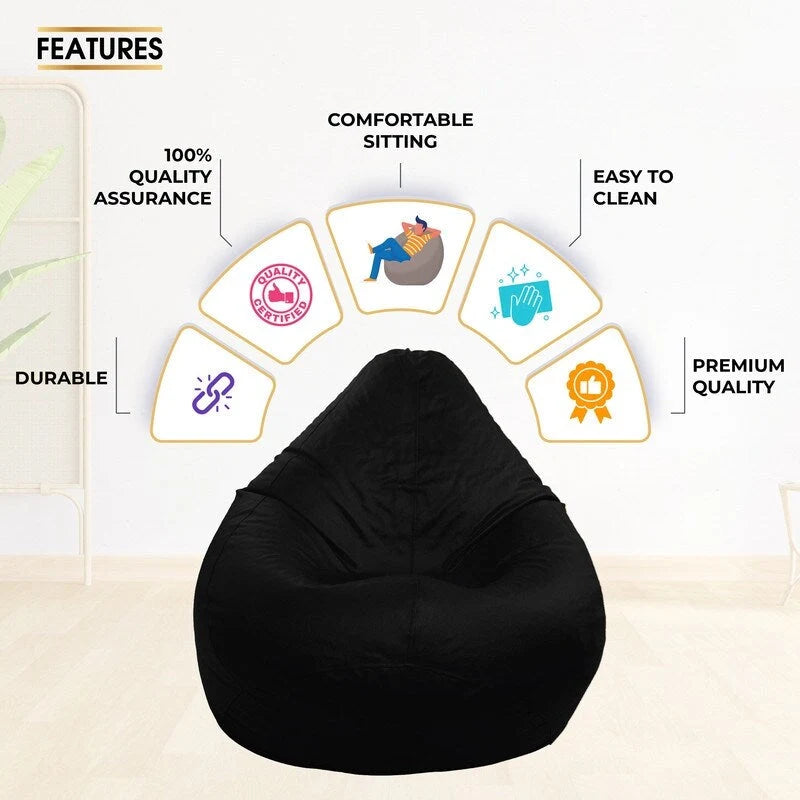 Housse de pouf en similicuir, rembourrage non inclus, idéale pour les enfants et les adolescents