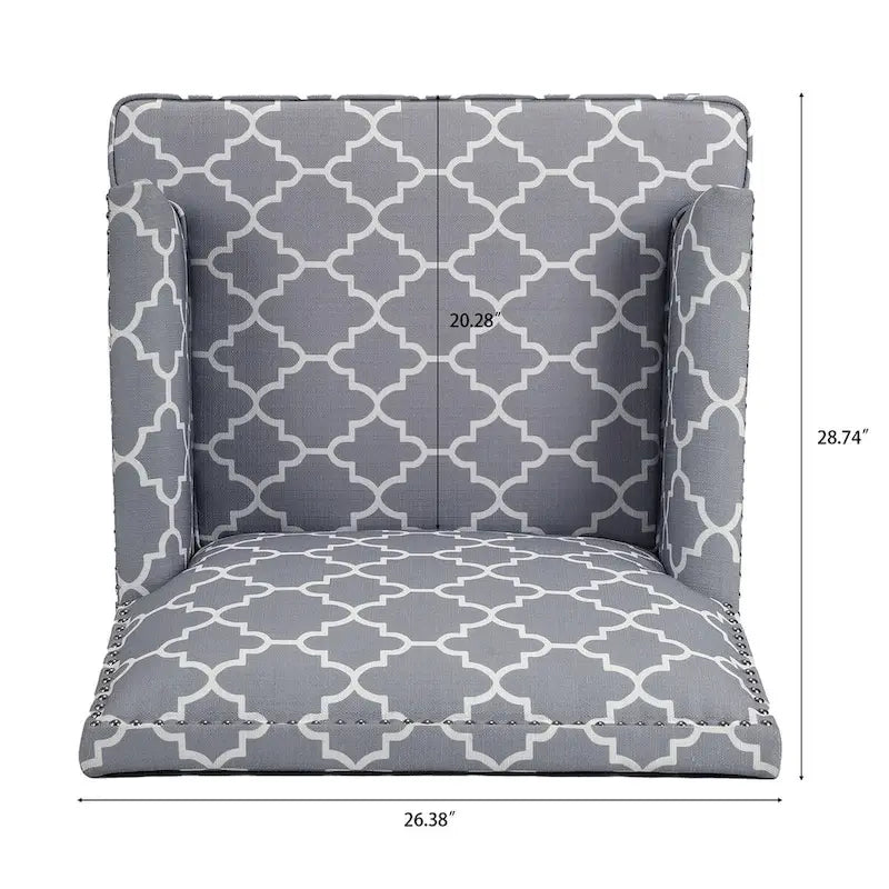 Fauteuils d'appoint rembourrés en tissu avec pieds en bois