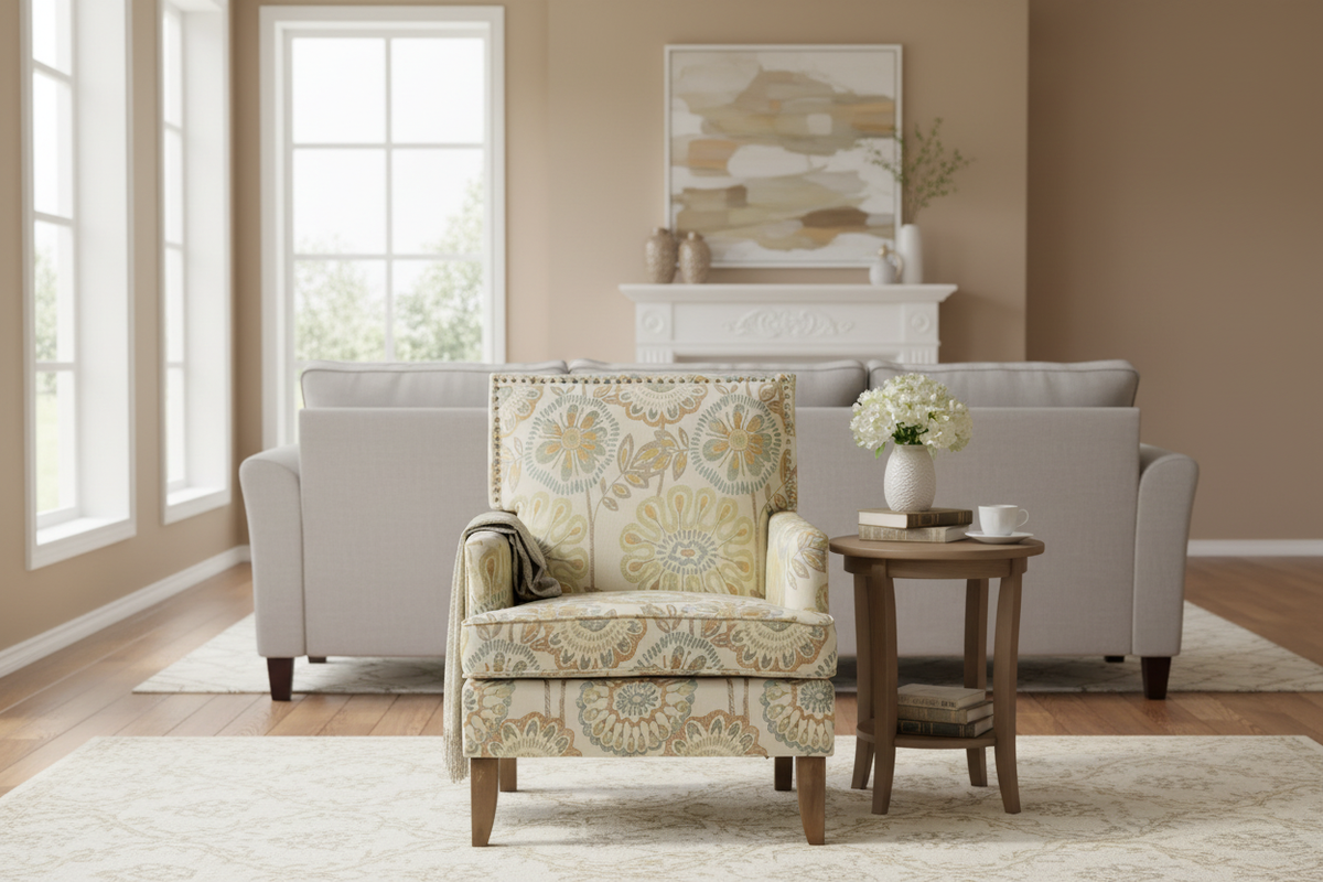 Floral Accent Chair Homepage Banner